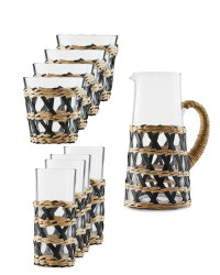Rattan Drinkware Set