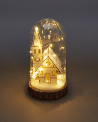 Glass Light Up Snowy Church
