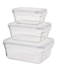 Glass Rectangular Food Storage Set