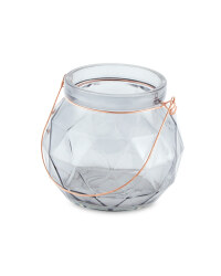 Glass Tealight Holder - Grey