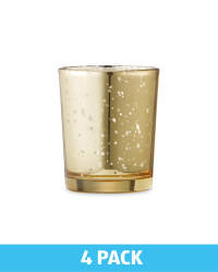 Glass Tealight Holders 4 Pack - Gold