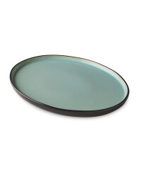 Green Reactive Glaze Oval Platter
