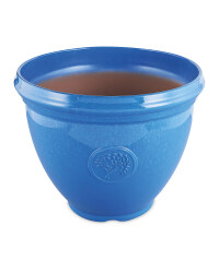 Glazed Effect Plastic Pot - Blue