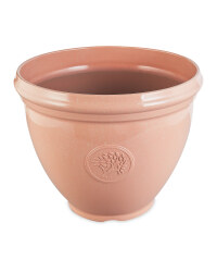 Glazed Effect Plastic Pot - Pink