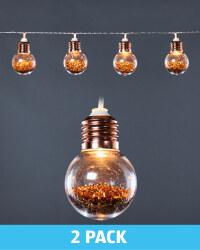 Glitter Bauble Garland Lights 2 Pack