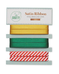 So Crafty Gold, Green and Red Ribbon