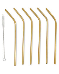Gold Bent Straws 6 Pack