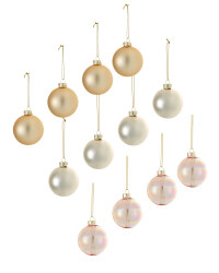 Gold Glass Baubles 12 Pack