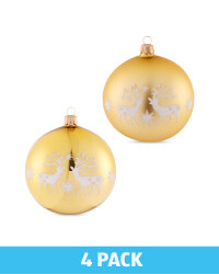 Gold Glass Baubles 4 Pack