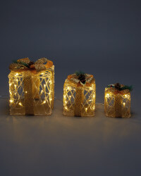 Perfect Christmas LED Gold Parcels