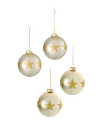 Gold Star Baubles 4 Pack