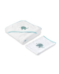 Green Elephant Hooded Baby Towel