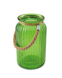 Green Glass Hurricane Lantern