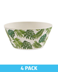 Green Leaf Bamboo Bowls 4 Pack
