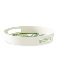 Green Leaf Bamboo Round Tray 30cm
