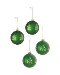 Green Tree Baubles 4 Pack