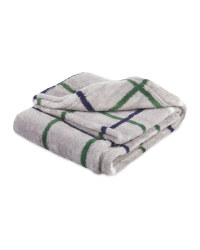 Grey & Green Check Soft Pet Blanket