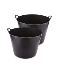 Grey 43L Garden Tub 2 Pack