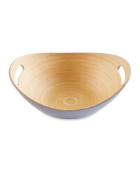 Grey Bamboo Oval Bowl