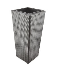 Grey Conic Rattan Effect Planter