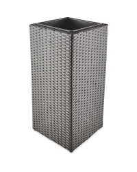 Grey Cubic Rattan Effect Planter