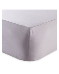 Grey Double Cotton Fitted Sheet