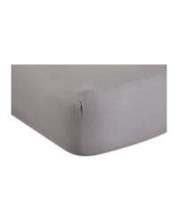 Grey Double Cotton Fitted Sheet