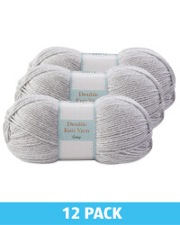 Grey Double Knitting Yarn 12 Pack