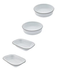 Grey Enamel Oven Dishes 4 Pack