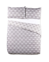 Grey Fan Double Printed Duvet Set