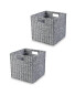 Grey Foldable Seagrass Basket Set