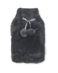 Grey Faux Fur Hot Water Bottle