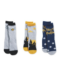 Grey/Gold Harry Potter Socks 3 Pack
