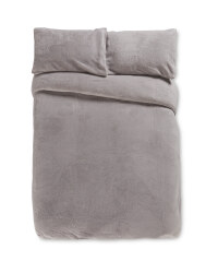 Grey King Size Fleece Duvet Set