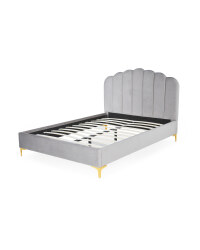 Grey King Size Scallop Bed
