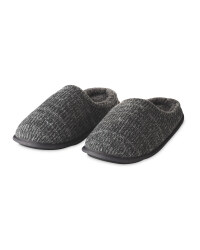 Grey Knit Memory Foam Slippers