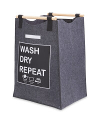 Grey Laundry Bag With Slogan
