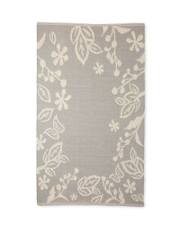 Grey Leaf Border Rug