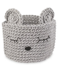 Grey Mouse Crochet Animal Basket