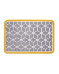 Grey/Mustard Geo Luxury Plush Mat