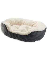 Grey Oval Pet Bed