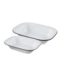 Grey Rectangular Oven Dishes 2 Pack