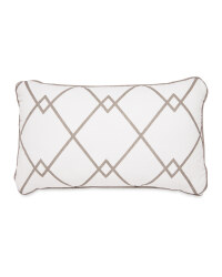Grey Rectangular Criss Cross Cushion