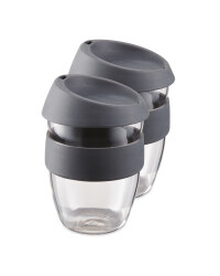 Grey Reuseable Travel Cup 2 Pack
