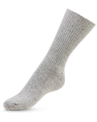 Grey Rib Wool-Socks