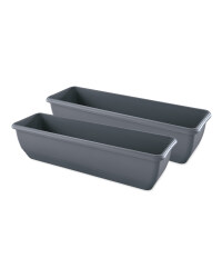 Grey Self Watering Trough 2 Pack