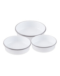Grey Round Small Oven Dishes 3 Pack