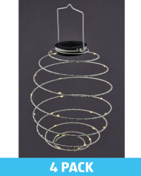 Grey Solar Spiral Light 4 Pack