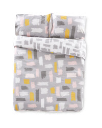 Grey Tile Double Duvet Set
