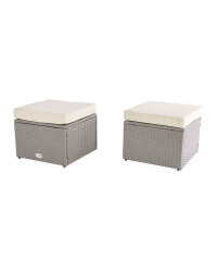 Grey and Cream Rattan Stools